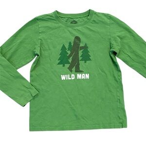 Life Is Good Green Wild Man Kids Long Sleeve Tee